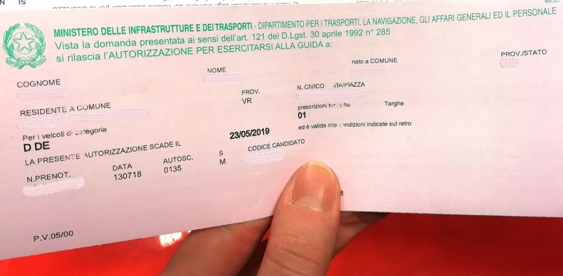 Foglio Rosa, un documento importante, un passaggio fondamentale per ottenere la patente di guida